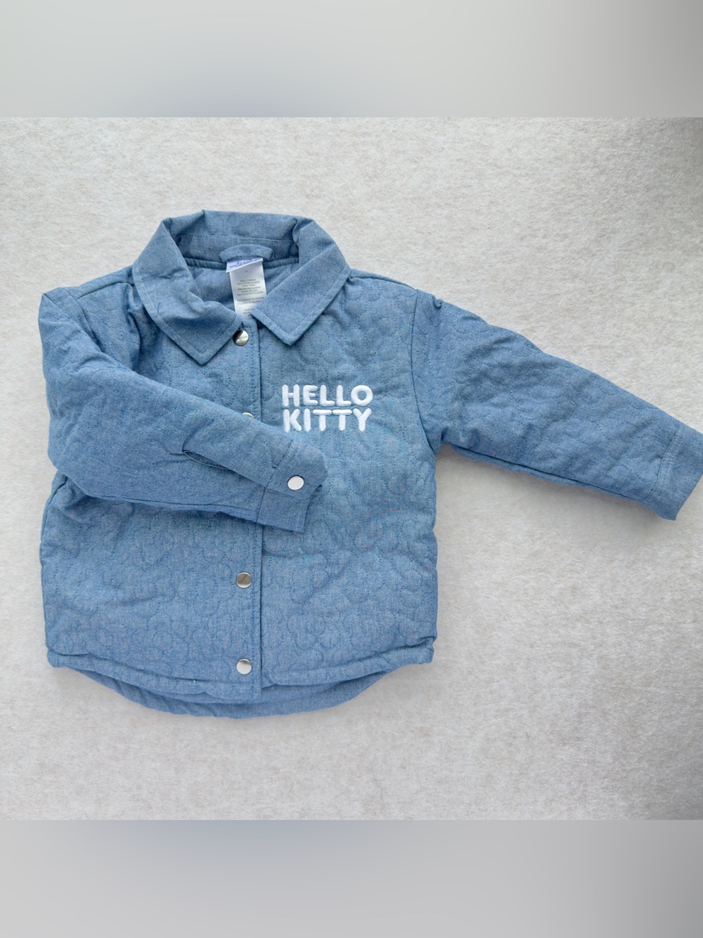 Hello Kitty Toddler Girls Quilted Chambray Shirt Jacket Denim NWT NEW